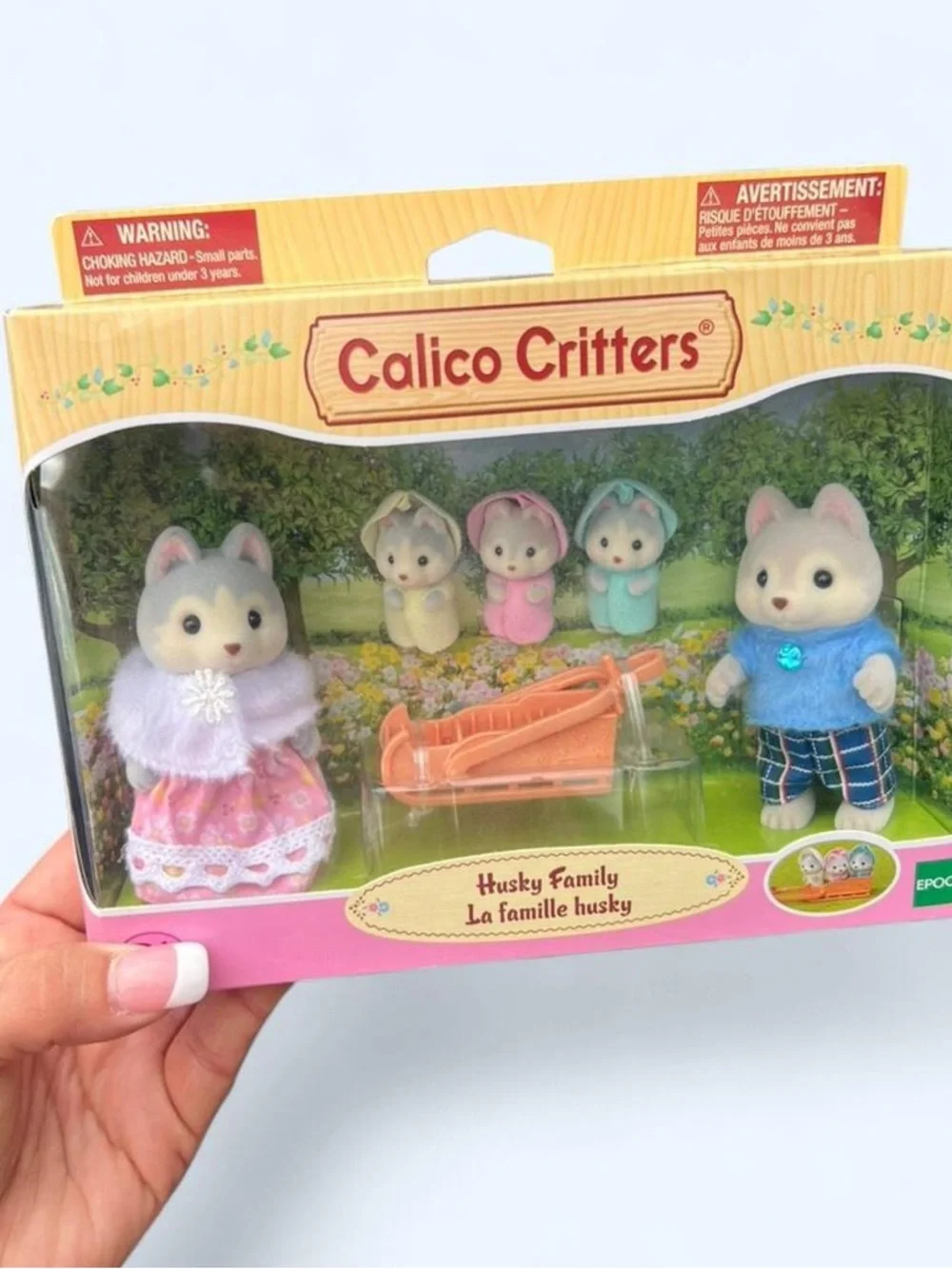 Antique Sylvanian families Husky Dog family set Calico critters epoch sealed